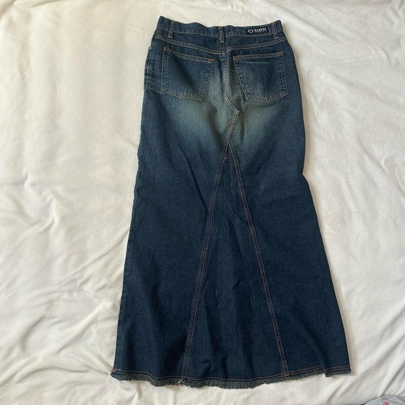 Insane y2k Denim Open Front Maxi Skirt By XoXo Size 3/4 - Picture 7 of 8